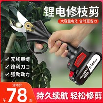 Electric scissors fruit trees rechargeable pruning shears strong garden gardening shears branches lithium batteries high-altitude coarse branches electric scissors