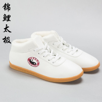 Winter chenjiagou high waist plus velvet warm tai chi shoes men and women leather soft leather beef tendon bottom exercise cotton shoes winter