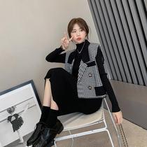Single two-piece waistcoat womens foreign style high sweater skirt womens suit slim small man small fragrance light ripe Korean version