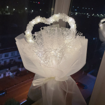 Send girlfriends birthday gifts homemade love starry lights dry bouquets handmade diy glowing glass beads material