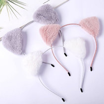 Childrens hair card cat ears cute and good-looking Korean plush hair hoop with the same rabbit hair buckle hair accessories