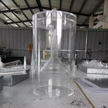 Plexiglass pmma cylindrical high transparent tube hollow large diameter flange cylinder customized acrylic bucket E Fish