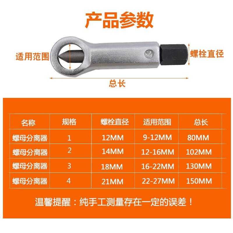  Rusty nut breaker Simple operation Easy separator removal Household screws Hardware tools  