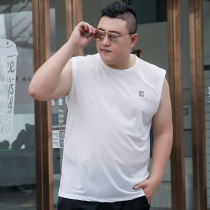 Ice silk vest mens summer thin large size loose fat fat fat sleeveless t-shirt wear sports waistcoat summer