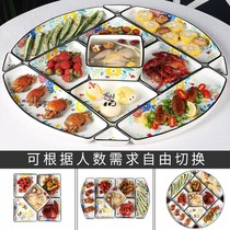 New Years Eve dinner family platter tableware set ceramic combination home New Year reunion dinner creative party dishes round table