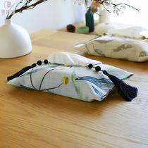 Small fresh fabric tissue bag tissue package decorated living room carton paper towel box paste hoist