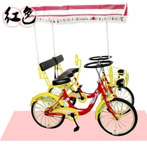 24 new double 66 three-person bicycle couple parent-child family car Scenic area 6 bicycle tourist sightseeing car self-propelled