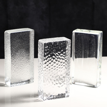 Transparent solid glass brick partition wall Crystal brick square bubble creative color brick hot melt screen creative decoration