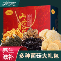 Shanzhen Mushroom Dry Goods New Year Gift Box Gift Bag Pilose Antler Mushroom Morchella Hericium erinaceus Gift to Elders