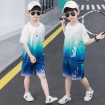 Boys summer clothing suit 2022 new children sports speed dry clothes summer short sleeve foreign air boy CUHK scouts