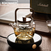ROADMAKER glass cooking teapot high temperature water kettle household automatic electric pottery stove black and white tea breiler