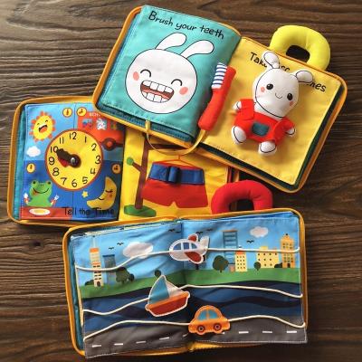Cloth book early education infants can not tear can gnaw bite voice set 0-1-3 year old baby 3d three-dimensional cognitive puzzle