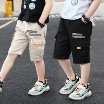 2021 summer new childrens clothing boys casual pants swimsuit large children pure cotton five-point shorts tide wear