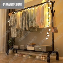 Simple clothes hanger floor folding bedroom single pole indoor clothes hanger balcony clothes drying rack household