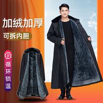 Military cotton coat male super long to ankle plus velvet northeast coat cold winter thick long cold storage labor insurance cotton clothing