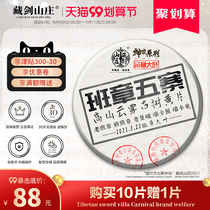 Zangjian Villa 2021 Shennong Banzhang Wuzhai ancient tree yellow slices Puer tea raw tea 357 grams of seven children cake