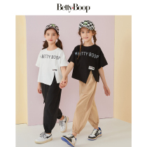 Betty Boy Clothing Girl Foreign Air Short Sleeve Suit 2022 Summer new Korean version Childrens Girl Fashion Two sets
