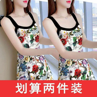 taobao agent Long summer T-shirt, dress, brace, long skirt, mid-length, city style