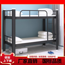 Upper and lower bunk iron bed bed staff dormitory student dormitory school steel bunk bed apartment construction site high and low frame bed