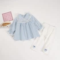2022 Spring and Autumn New Girls Baby Long Sleeve Set Foreign Style Princess Jacket White Pants Baby Two-Piece Set