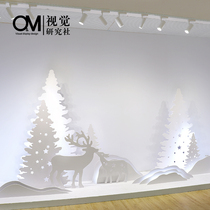OM research agency Winter Elk window decoration props shopping mall DP point beautiful Chen scene layout exhibition hall display