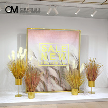 OM visual autumn metal background frame window decoration scene layout Womens clothing store shopping mall store decoration