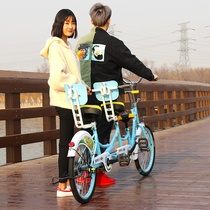 22-inch three-person parent-child multi-person cycling with children family travel attractions sightseeing bike 22-inch