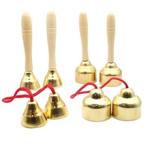 Orff musical instrument copper bell bell child strike handle large and small combination Bell stick music teaching aids early education