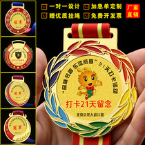 Medals are set to do sports marathon events trophy children students metal tag set transparent red