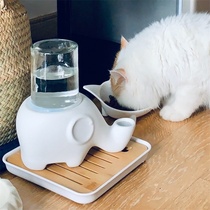 Non-wet chin ceramic elephant drinker drinking water bowl Persian Garfield cat dog long hair anti-knock automatic water