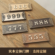 House number plate home Custom Hotel hotel high-end private room three-dimensional digital self-adhesive room number card creative