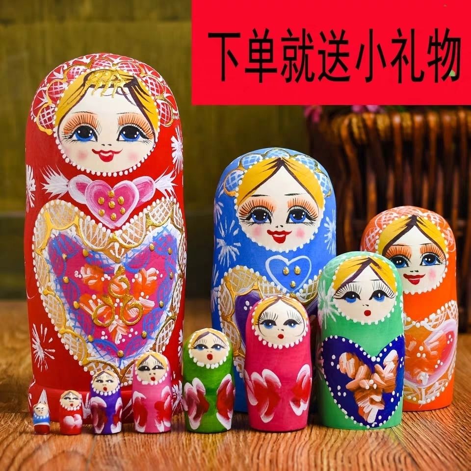 ロシアのマトリョーシカ人形のおもちゃ 10 層空気乾燥バスウッド手描きの誕生日プレゼント子供の教育玩具装飾品