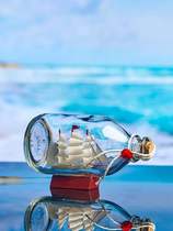 Creative ins wind bottle boat drifting bottle sailing decoration living room desktop decoration wishing bottle childrens birthday gift