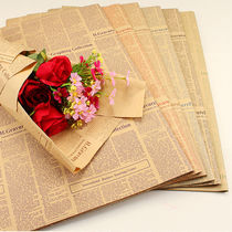 Floral pictorial wrapping paper Retro English newspaper Kraft paper Flower wrapping paper English background wallpaper wrapping paper