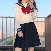 Genuine basic JK sailor suit suit summer pleated skirt full set of high school students JK uniform college style class suit