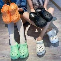 Hole shoes thick-soled heightening slippers women wear 2021 summer new fashion foreign style fashionable slippers women sandals drag