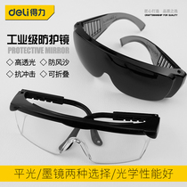 Delei Industrial Protective Glasses Transparent Flat Mirror Sunglasses Eye Protection Anti-splash Mirror Leg Telescopic Dust