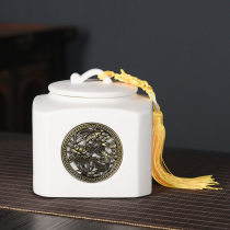 Ceramic tea can retro window flower tea packaging box home moisture-proof storage can black tea green tea can gift customization