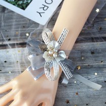 Bridesmaid wrist flower advanced sense Korean hipster Super immortal series simple bride sister group wedding hand flower bracelet