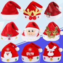 Christmas decorations Supplies Christmas hats Big red non-woven Santa Claus hat Adult children headwear luminous hat