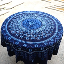 Yunnan Bai tie-dyed batik round tablecloth bar Tea House tablecloth home fabric diameter 200CM