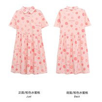 Ai Ai Wan peach shirt dress girlfriends dress sweet girl age age foreign style college style cute top