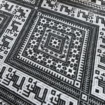 Guangxi Zhuang Dong characteristics black and white Zhuangjin Dong brocade double pattern thick jacquard tablecloth ethnic fabric fabric
