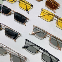New Korean narrow frame sun glasses personality retro metal square polarized night vision glasses men and women trend sunglasses