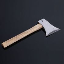 Forged rail steel large wide-bladed axe outdoor axe pure steel forged rail steel wide-bladed wooden handle mountain logging axe