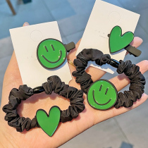 South Koreas East Gate Trend Assembly Green Smiley Face Love Brohairclip Elegant Girls Headwear