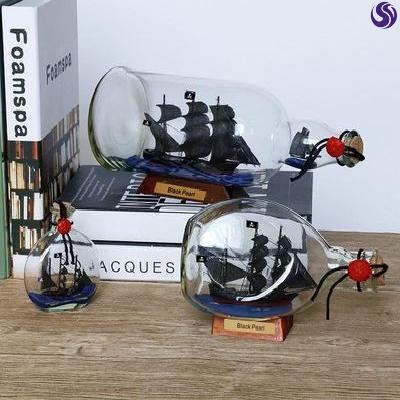 No. Black Pearl Pirates of the Caribbean bottle boat glass drift bottle wishing bottle creative ornaments boy craft