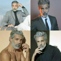 Fake beard simulation fake beard men's beard props gray pale grandma gray beard long beard post