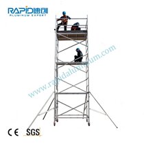 Aluminum Tower aluminum alloy mobile work Frame aluminum alloy mobile scaffolding double wide door frame with Ladder 6m height
