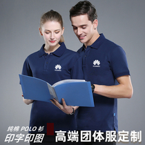 Cotton polo shirt work clothes custom T-shirt cultural advertising shirt embroidery enterprise lapel short sleeve work clothes printing logo